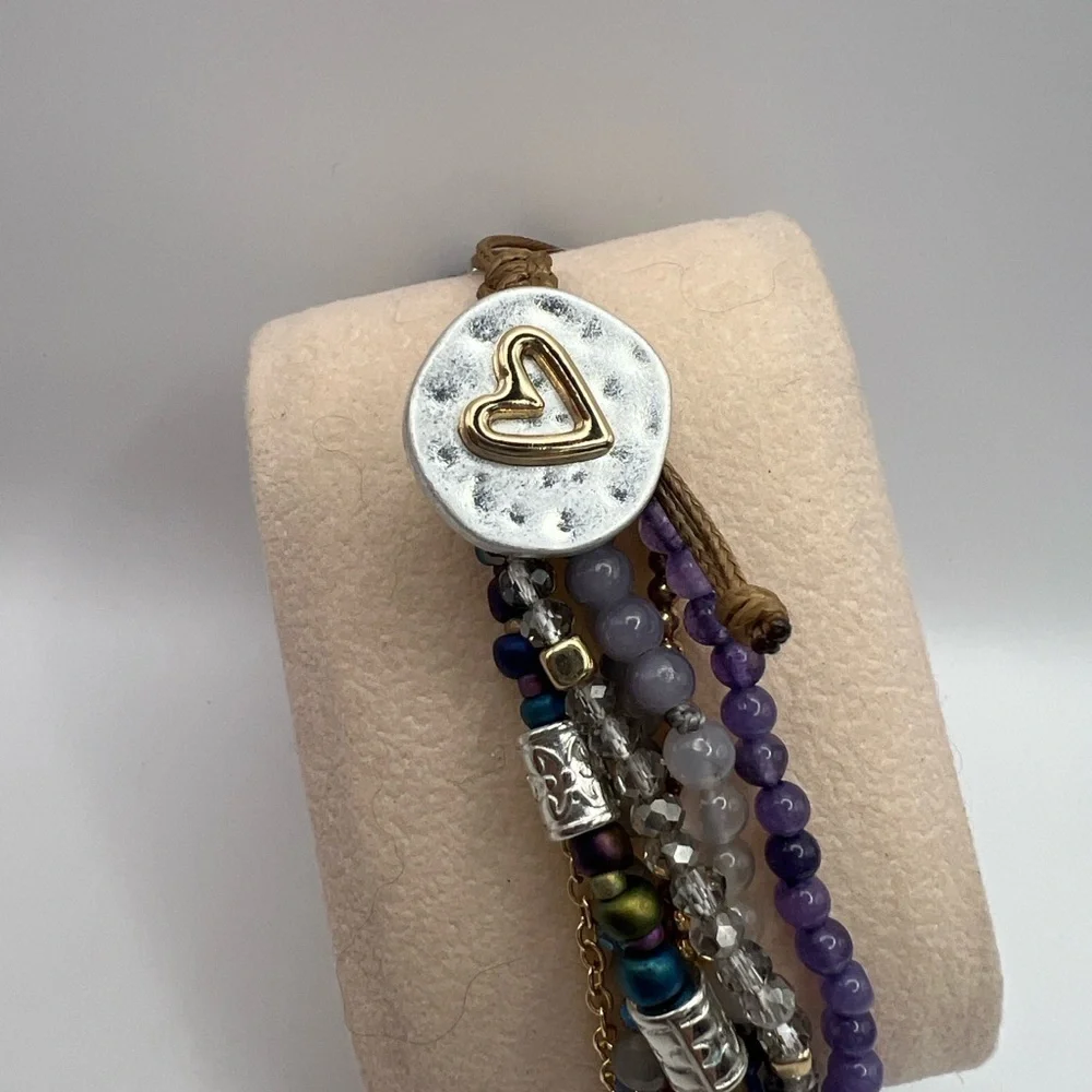 Demdaco Beaded Love Bracelet Indigo